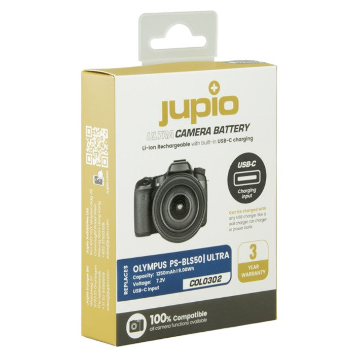Jupio Olympus PS-BLS5 / PS-BLS50 USB-C Input 1250mAh