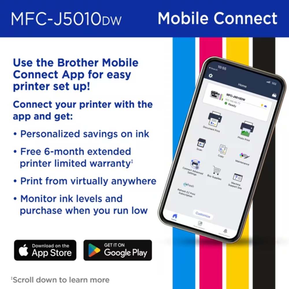 Brother MFC-J5010DW Impresora de inyección de tinta a color todo en uno