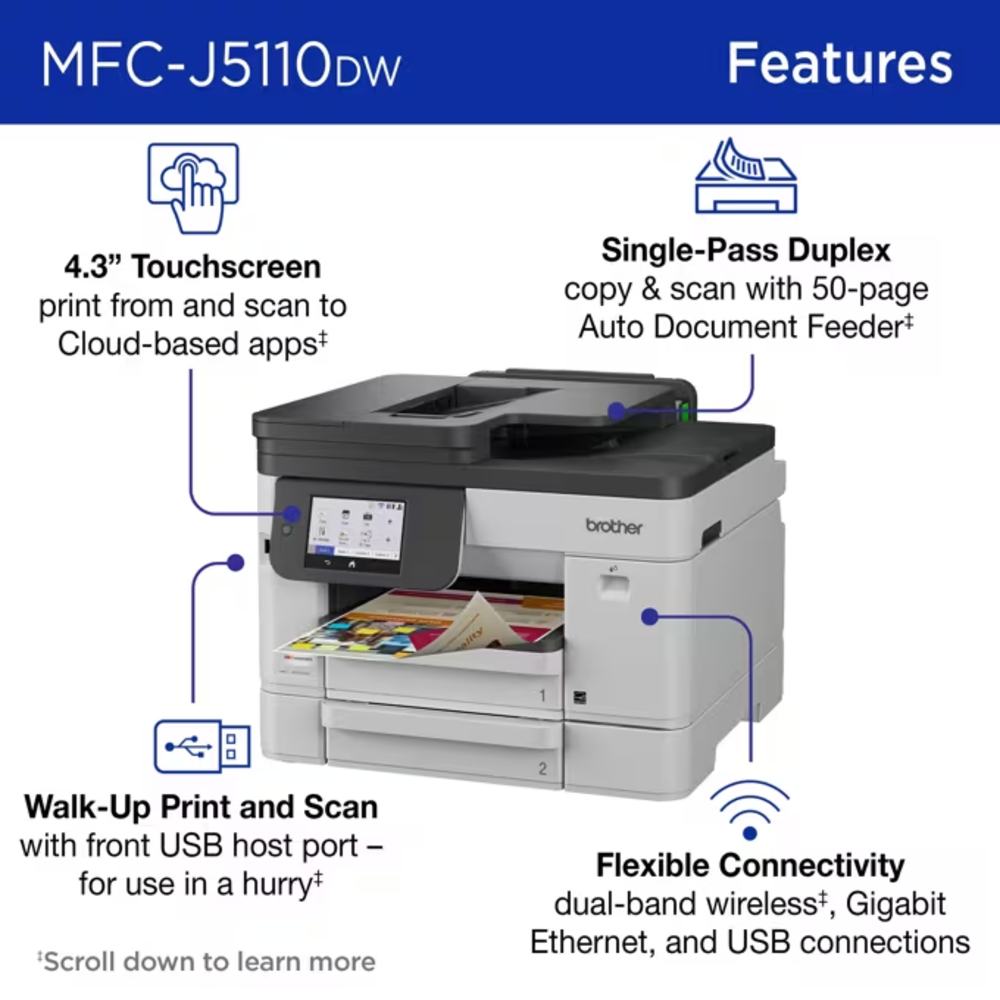 Brother MFC-J5110DW impresora de inyección de tinta a color todo en uno