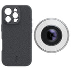 ShiftCam iPhone 16 Pro case Dark Grey Fabric + LensUltra 10x macro smartphone Objektiv