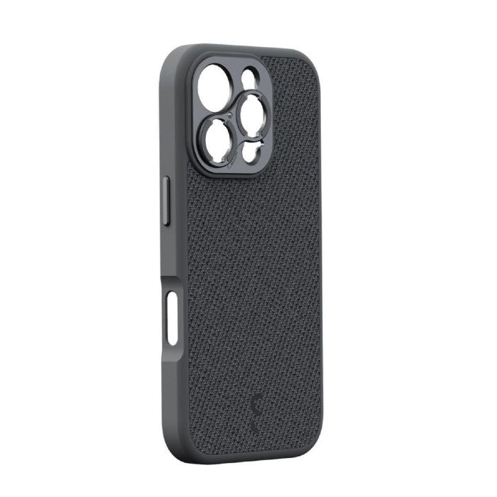 ShiftCam iPhone 16 Pro case Dark Grey Fabric + LensUltra 10x macro smartphone Objektiv