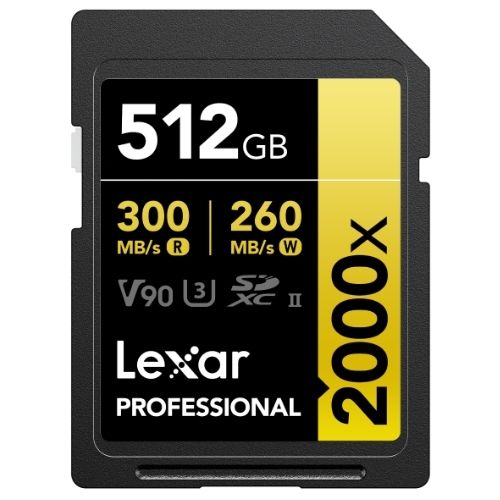 Lexar Pro Gold 512GB SD UHS-II 2000x V90