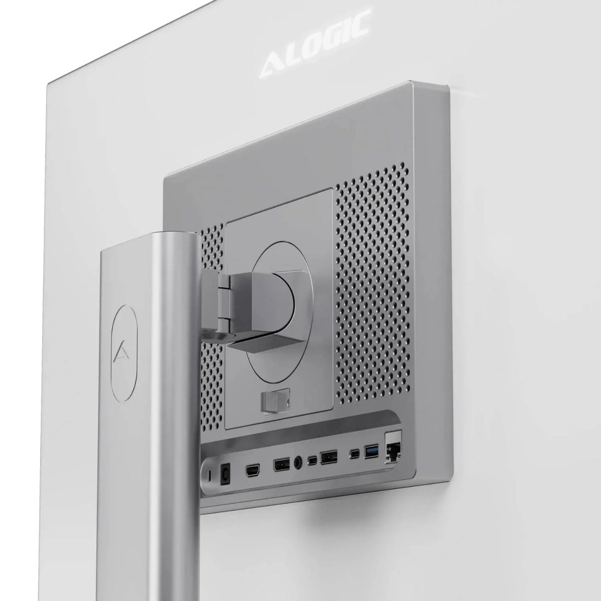 Alogic Aspekt 32" 4K UHD Docking Monitor with Raise Stand – Silver Matte