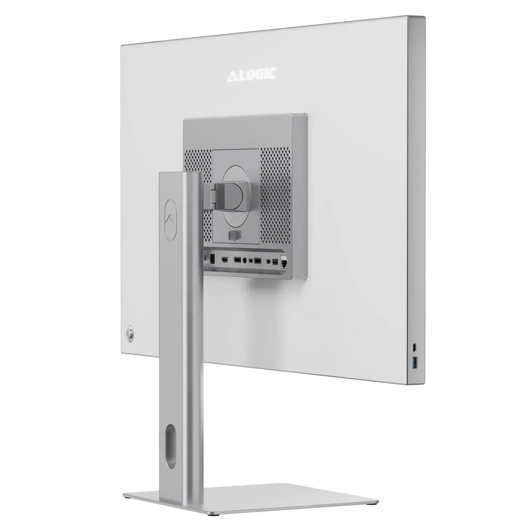 Alogic Aspekt 32" 4K UHD Docking Monitor with Raise Stand – Silver Matte