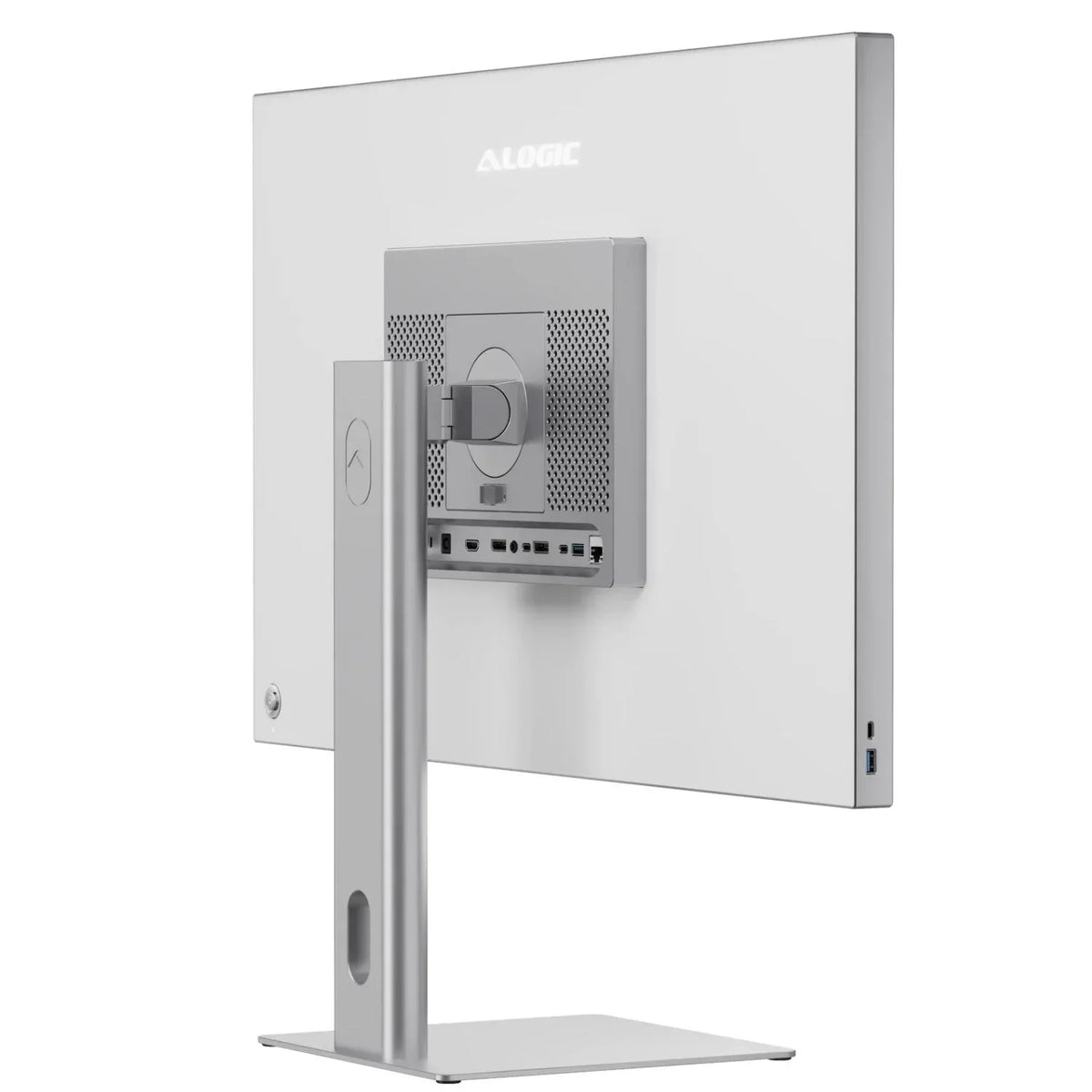 Alogic Aspekt 32" 4K UHD Docking Monitor with Raise Stand – Silver Matte
