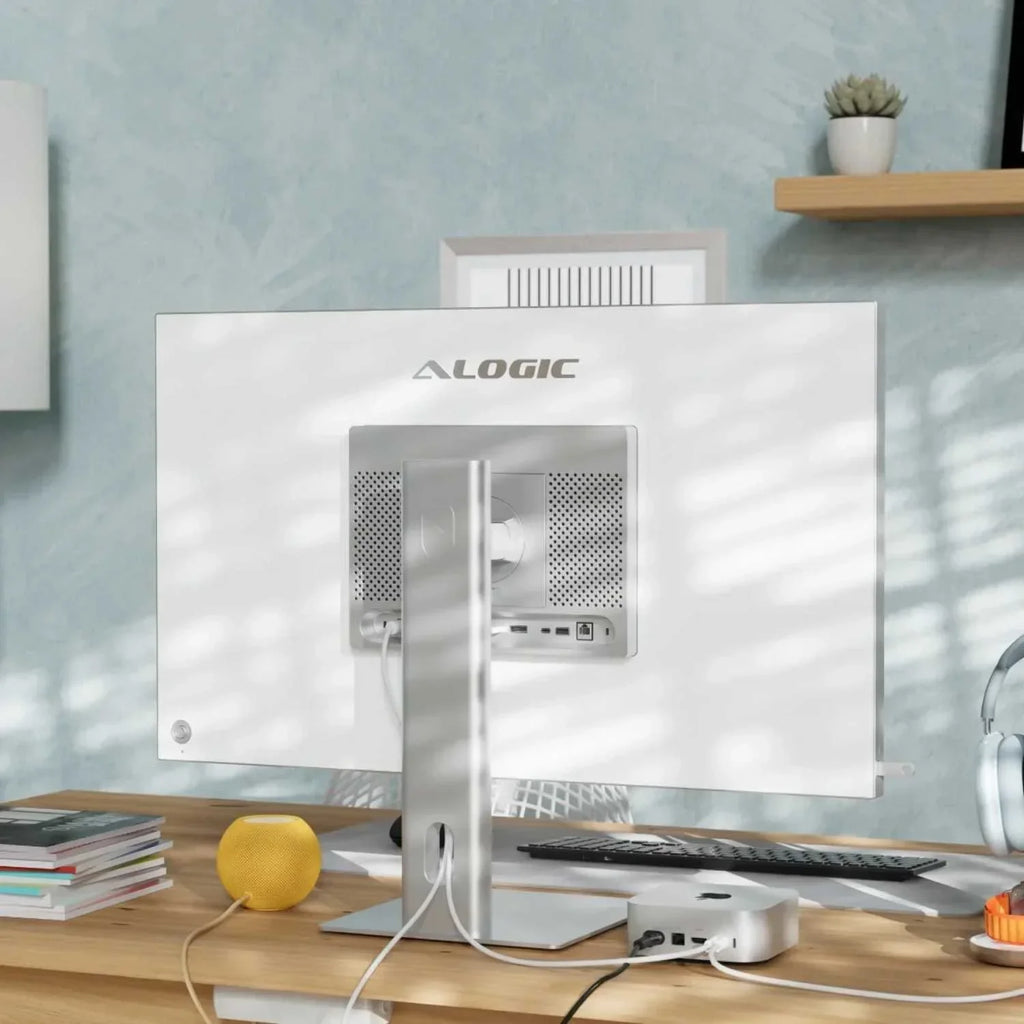 Alogic Aspekt 32" 4K UHD Docking Monitor with Raise Stand – Silver Matte