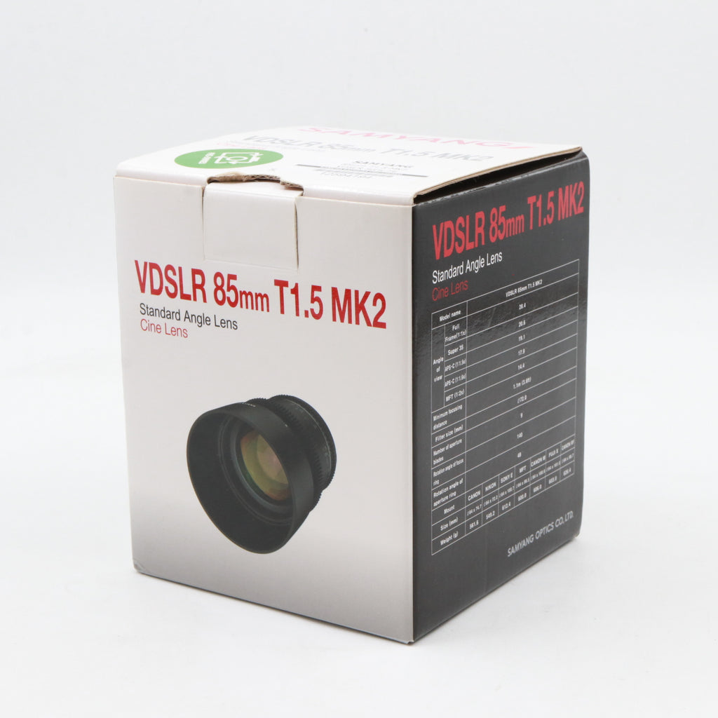 Samyang 85mm T1.5 MK2 VDSLR Sony FE occasion